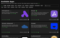 PikaPods interface showing the list of available apps